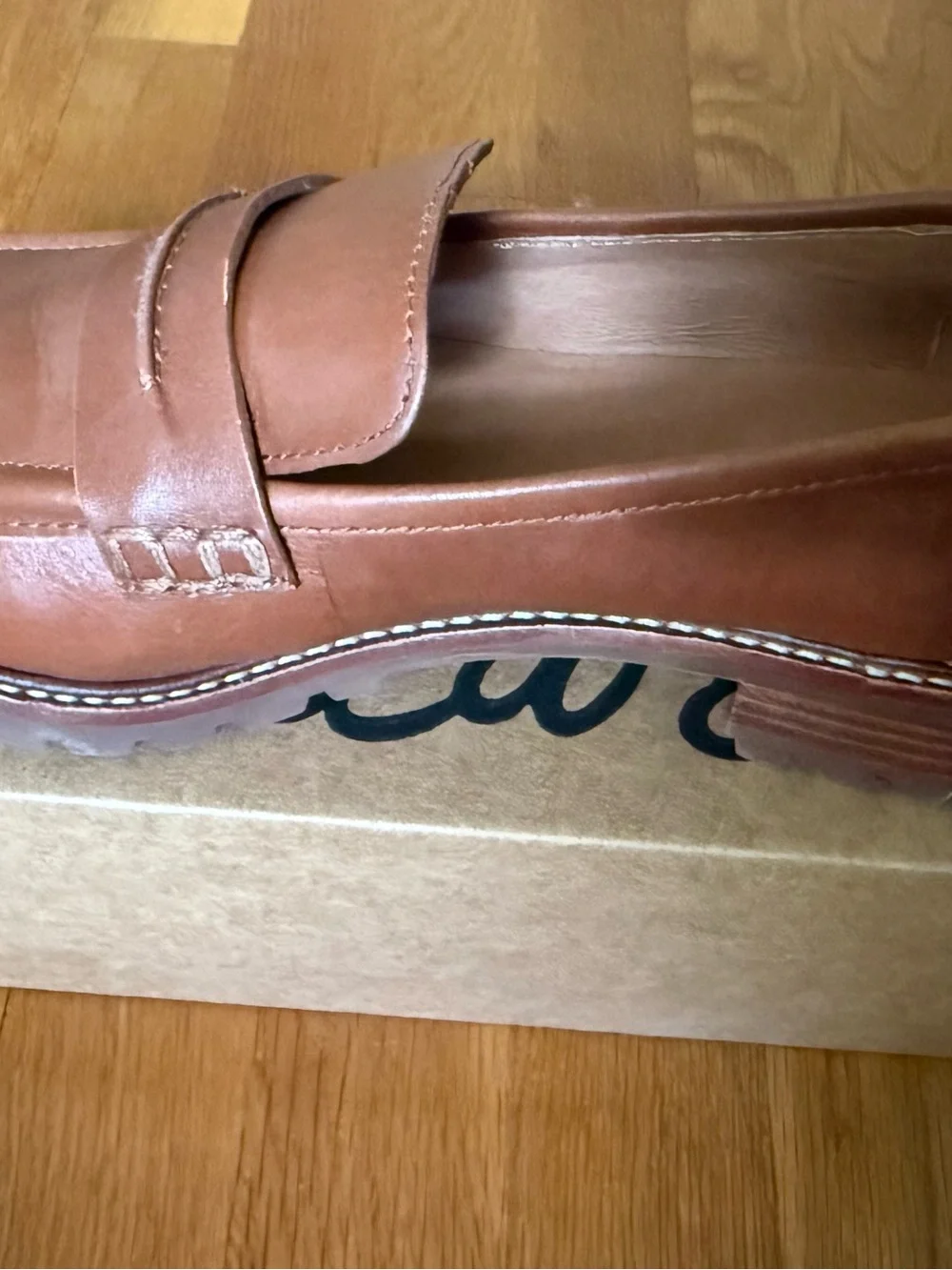 Madewell Corinne Chestnut Brown Leather Lug-sole Loafers